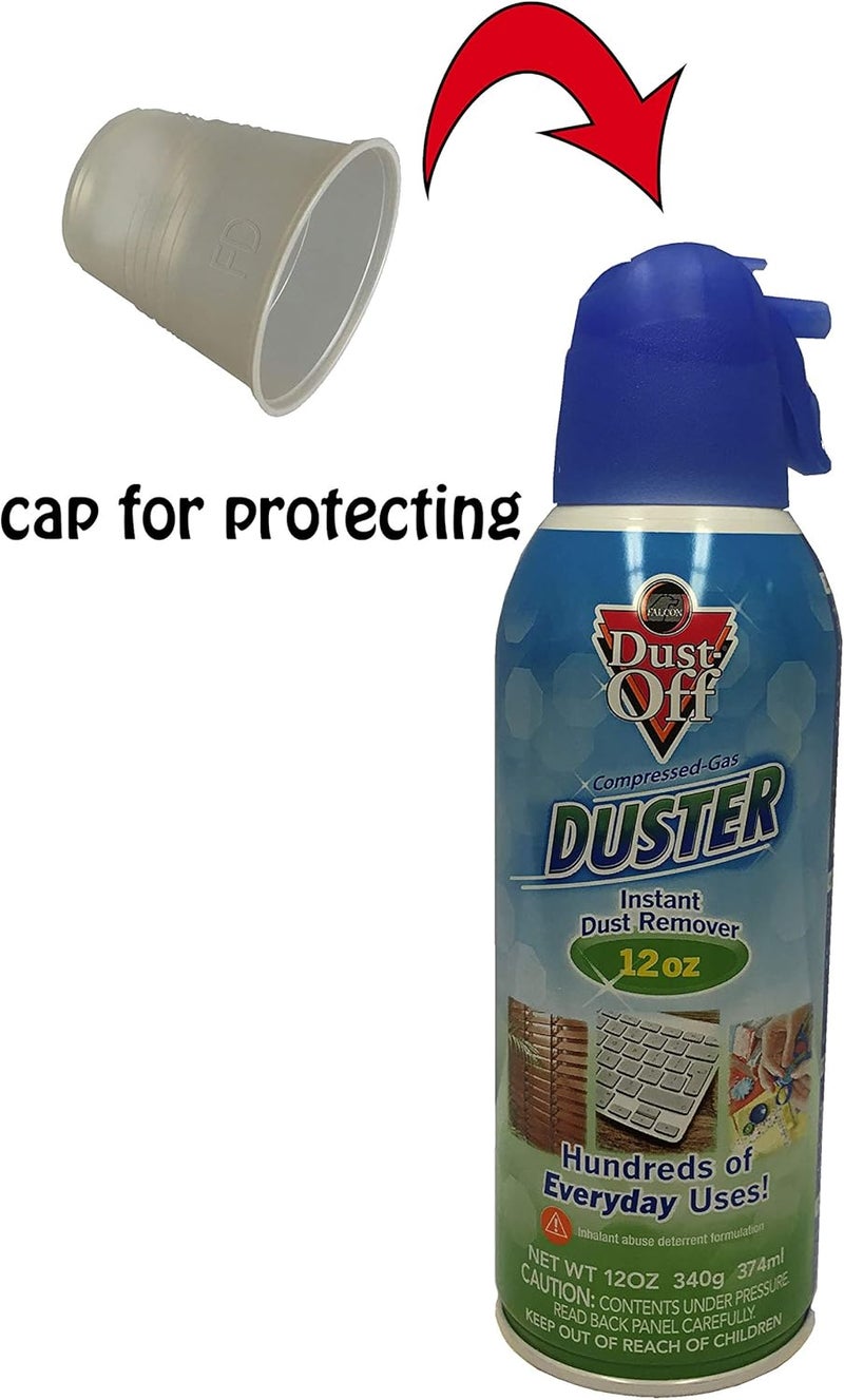 Dust-Off منفاخ غاز مضغوط فالكون للأجهزة الإلكترونية، علب 12 أونصة تدوم لفترة طويلة، 6 عبوات - Image 2